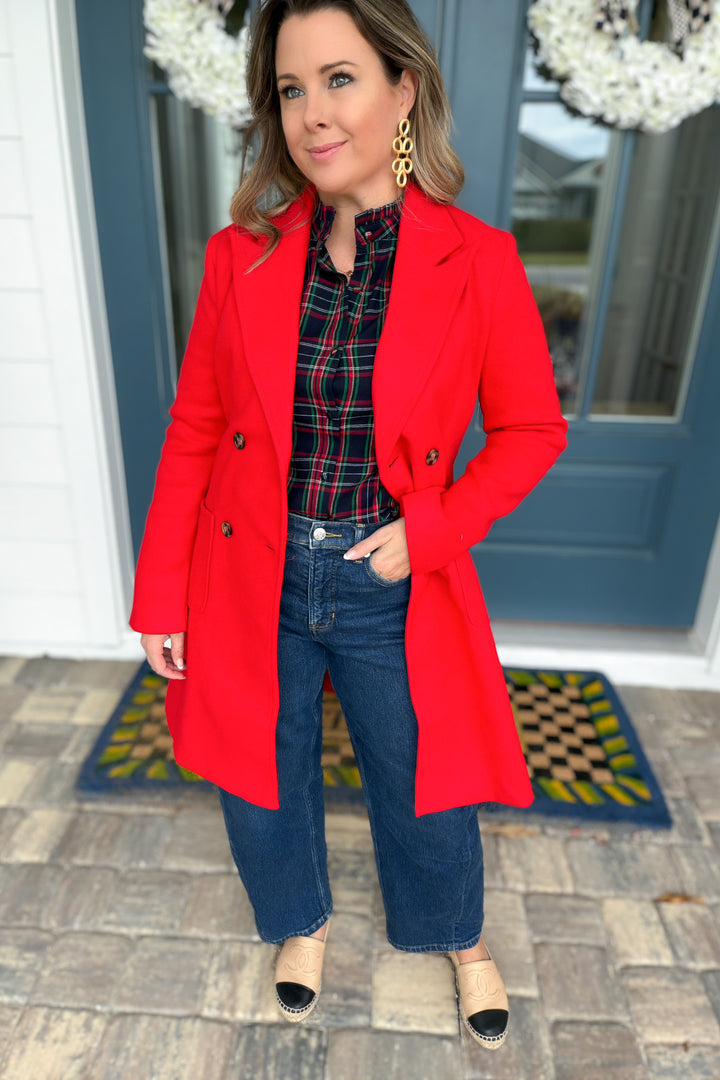 In The City Chic Peacoat - Red