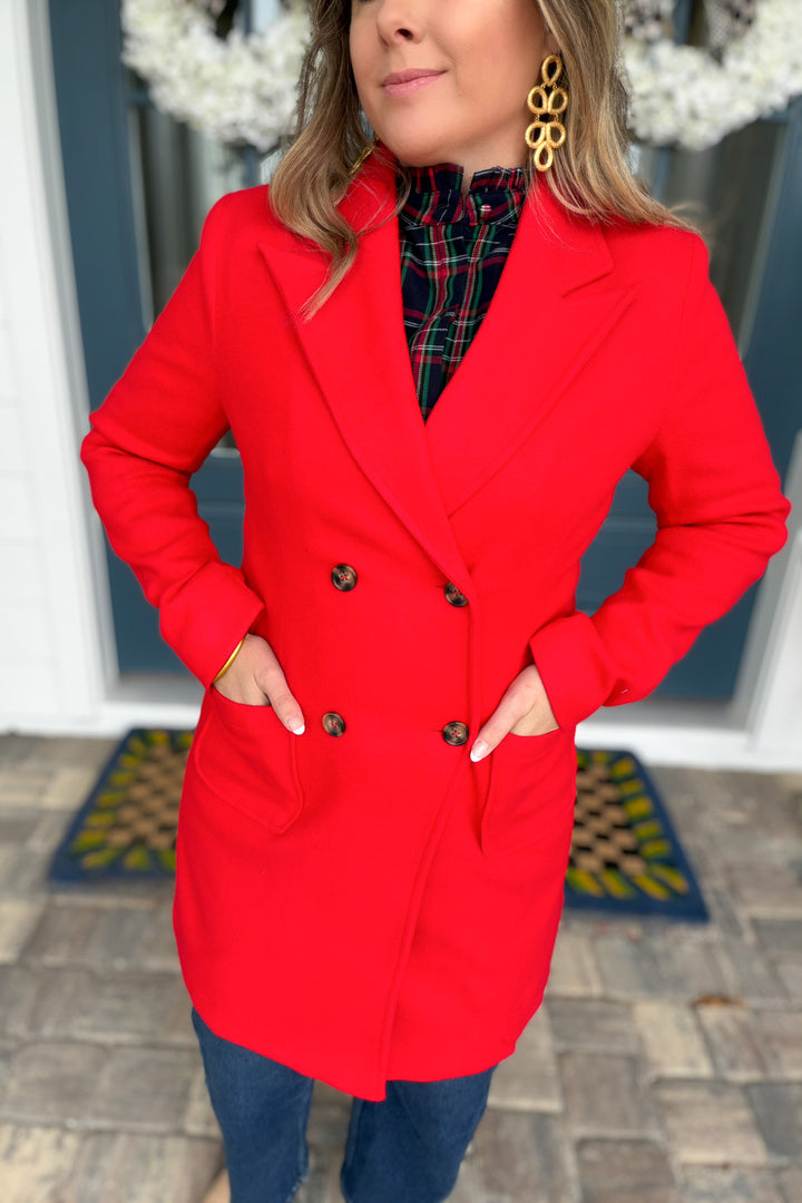 In The City Chic Peacoat - Red