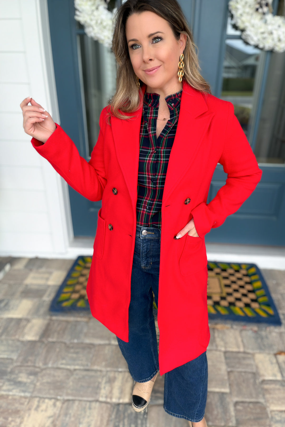 In The City Chic Peacoat - Red