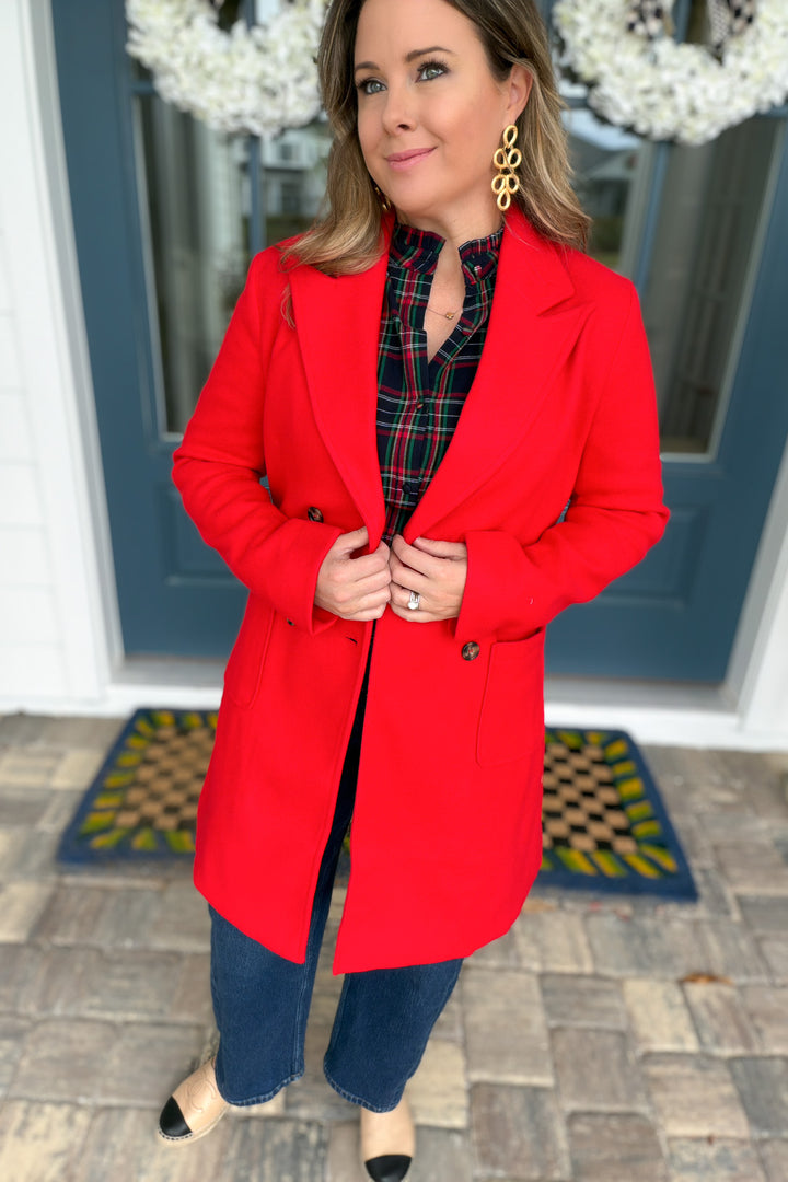 In The City Chic Peacoat - Red