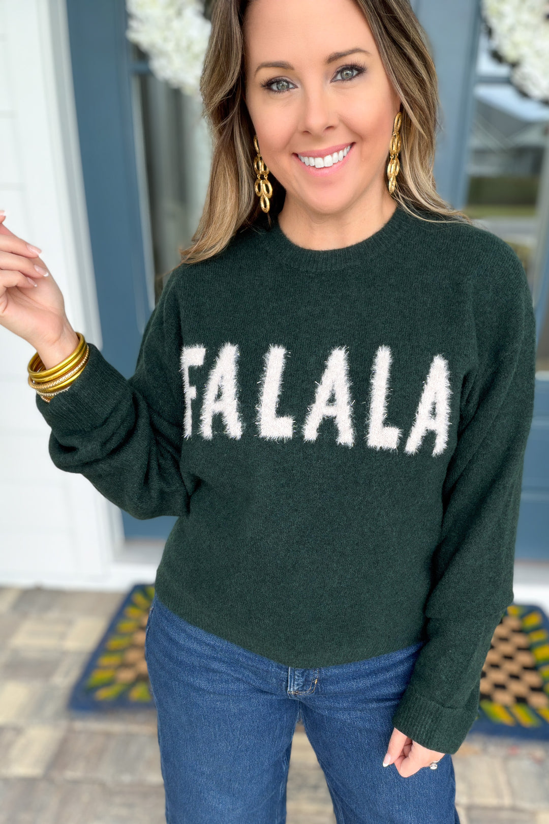 Z Supply: Holiday Cheer Sweater Fa LA LA