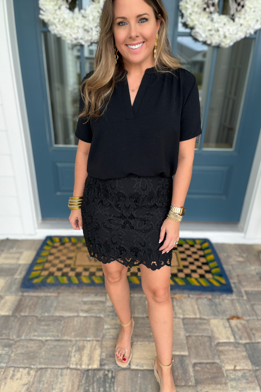 Z Supply: Siren Lace Mini Skirt -  Black