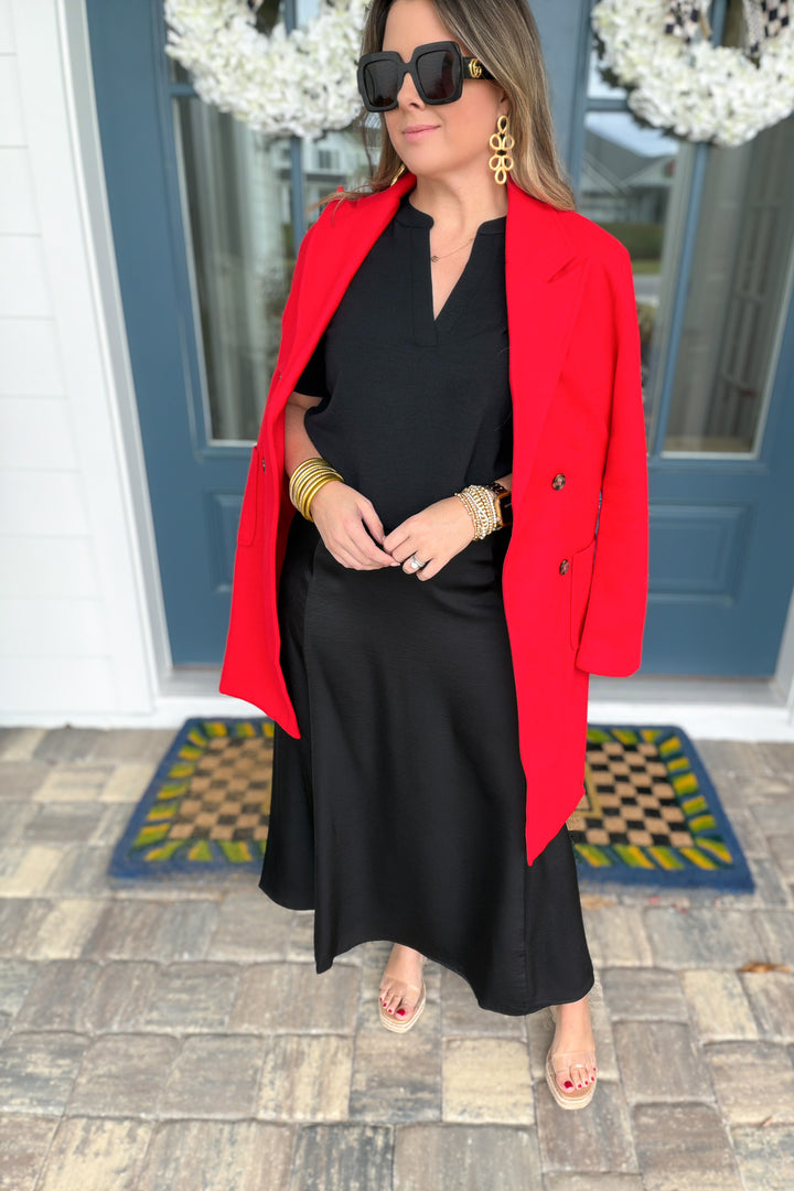 In The City Chic Peacoat - Red