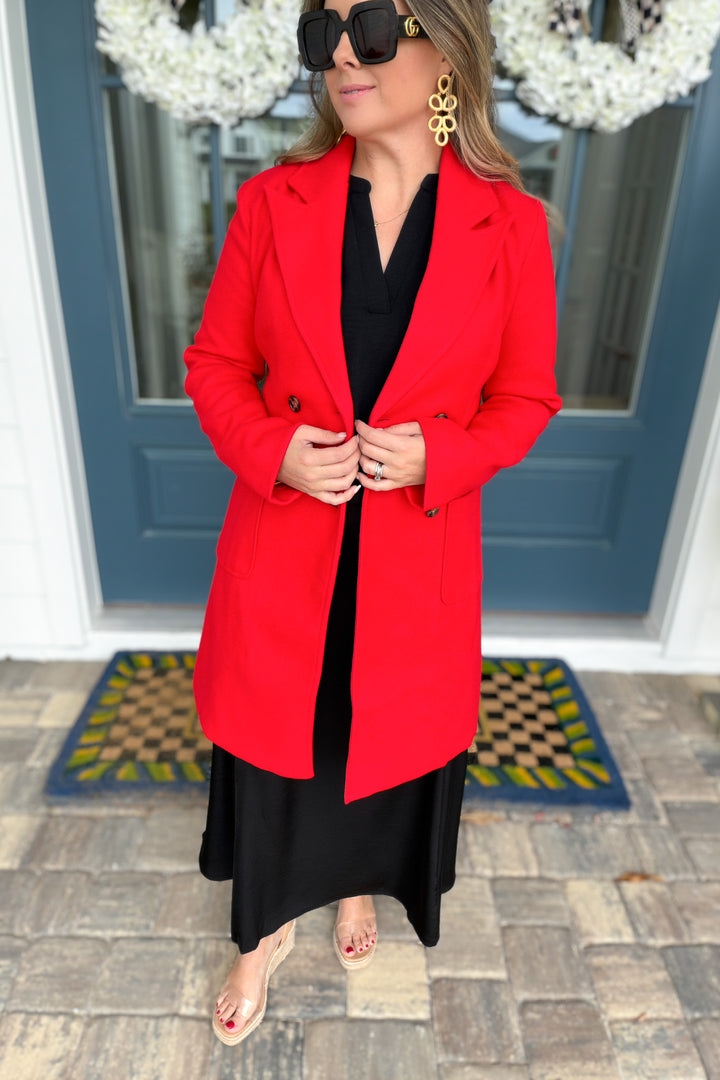 In The City Chic Peacoat - Red