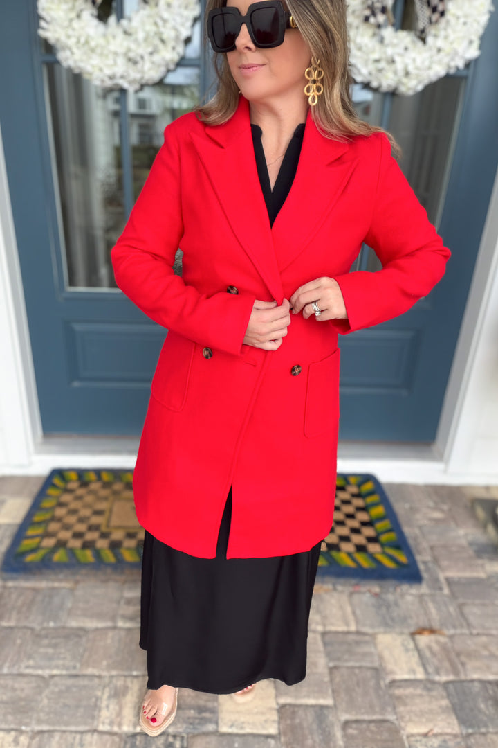 In The City Chic Peacoat - Red