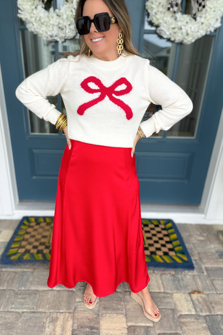 Sweet & Social Bow Sweater - Ivory