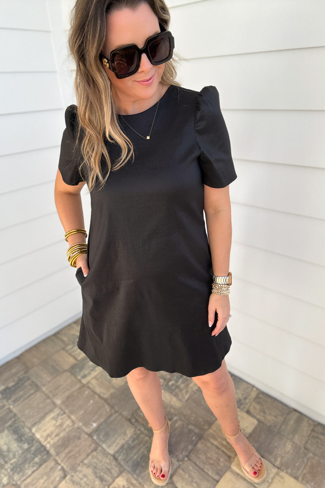 Chappell Taffeta Bow Back Dress - Black