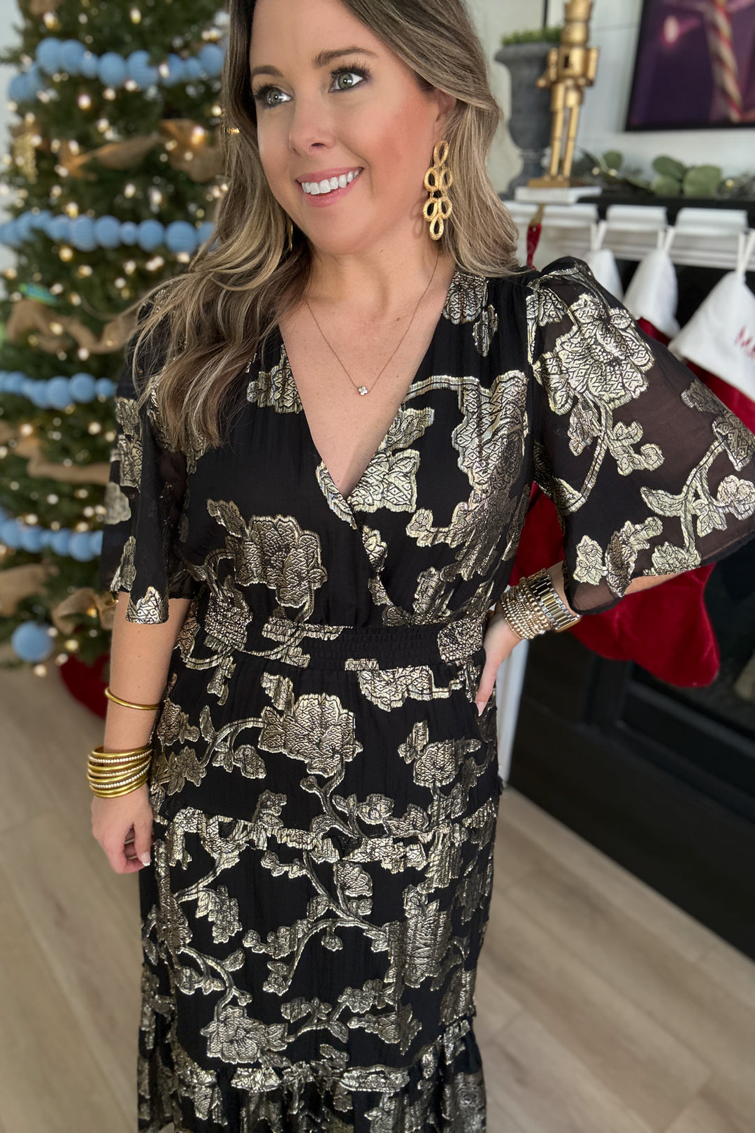 Z Supply: Kiera Jacquard Maxi Dress -  Black