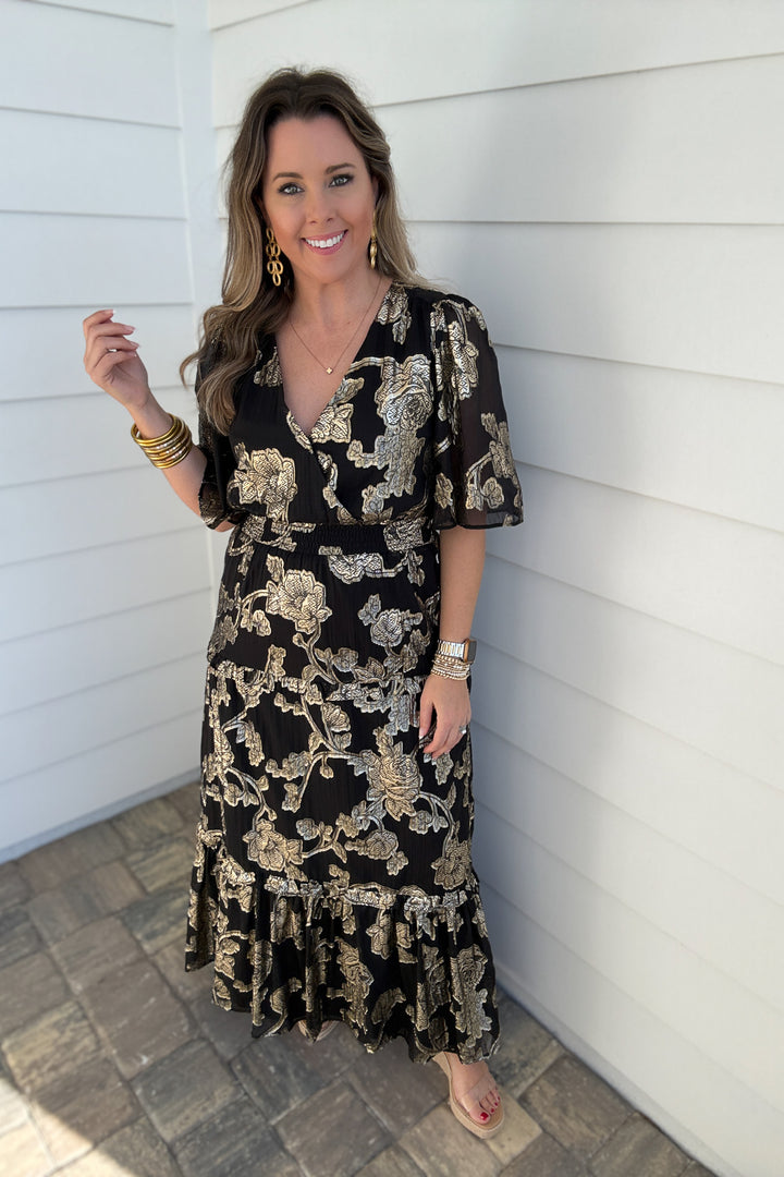 Z Supply: Kiera Jacquard Maxi Dress -  Black