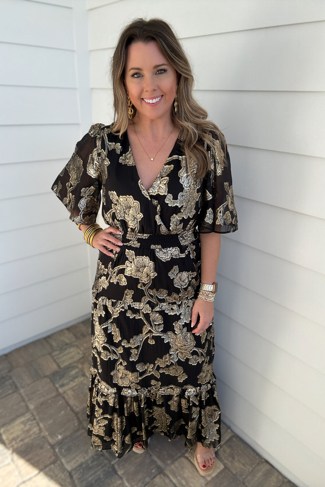 Z Supply: Kiera Jacquard Maxi Dress -  Black