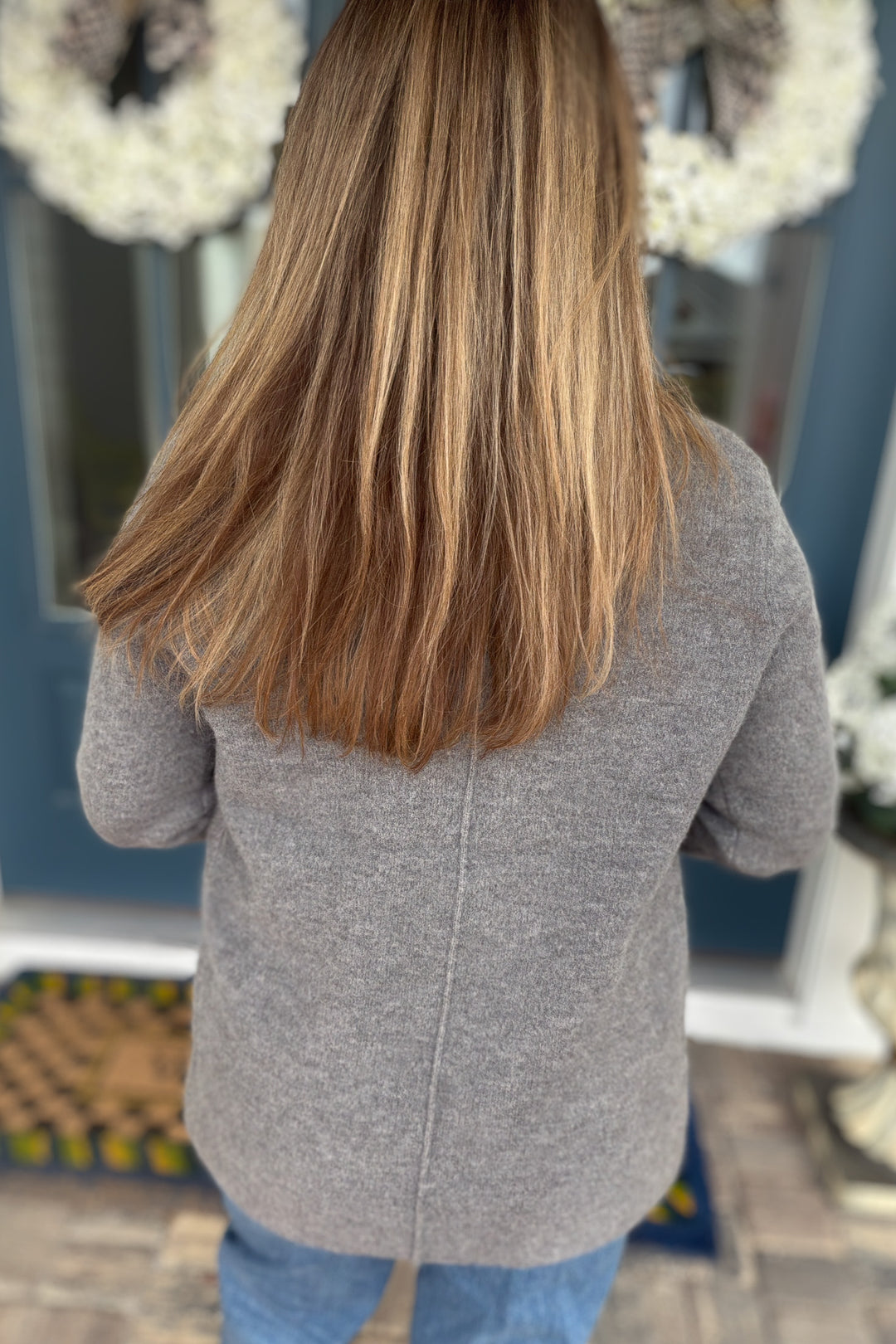 Effortless Layering Knit Blazer - Charcoal