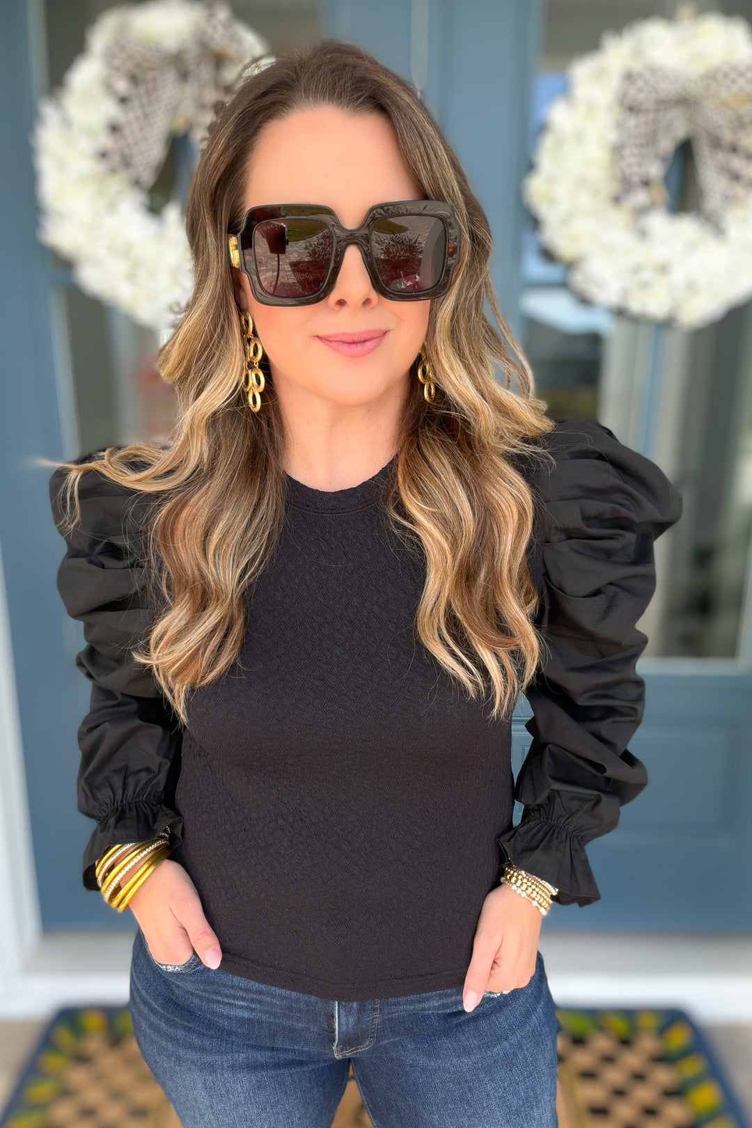 After Hours Puff Sleeve Top - Black