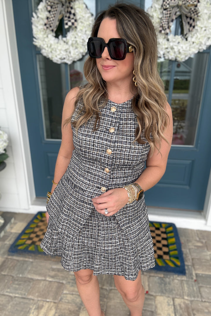 Gisella Tweed Zivy Flare Mini Skirt - B Social Boutique