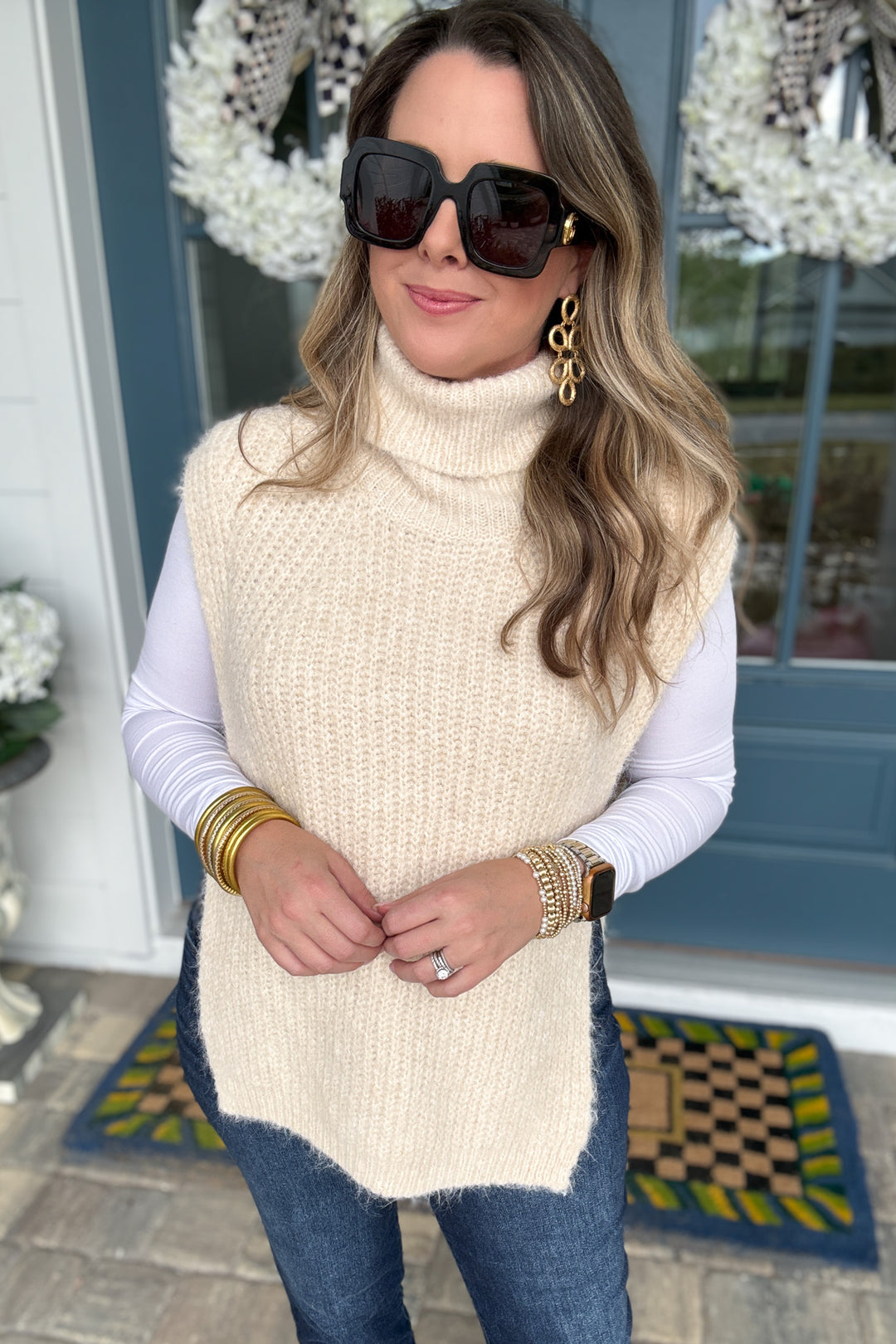 Cloud Nine Turtleneck Sweater Vest