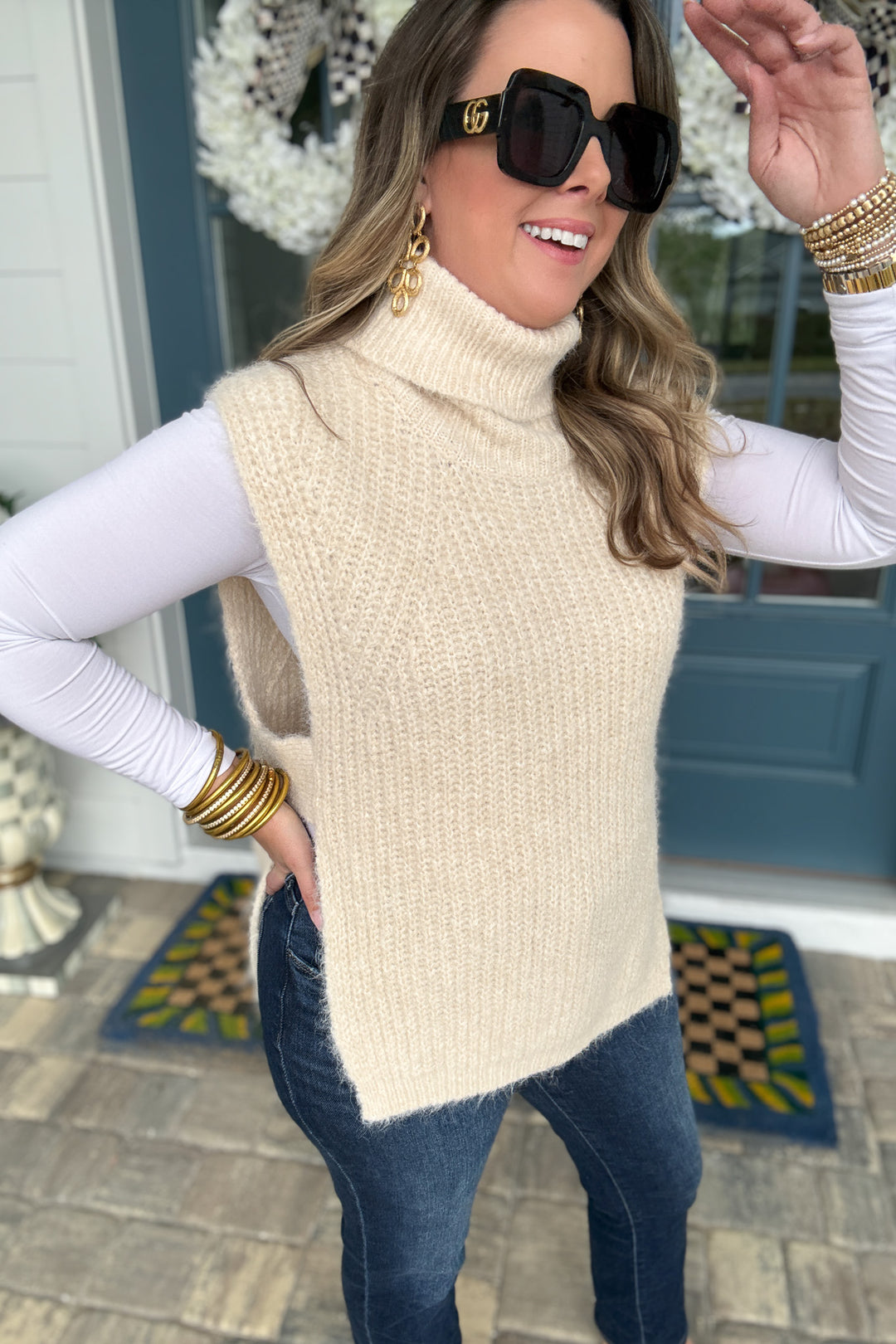 Cloud Nine Turtleneck Sweater Vest