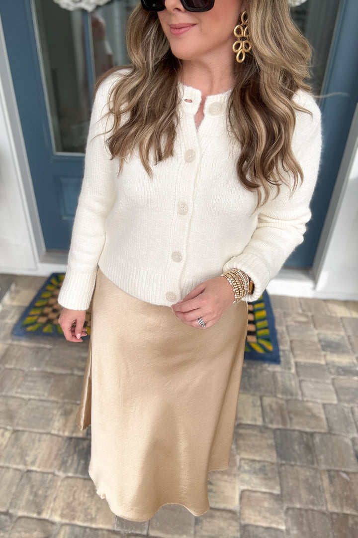 Shine On Gold Midi Skirt