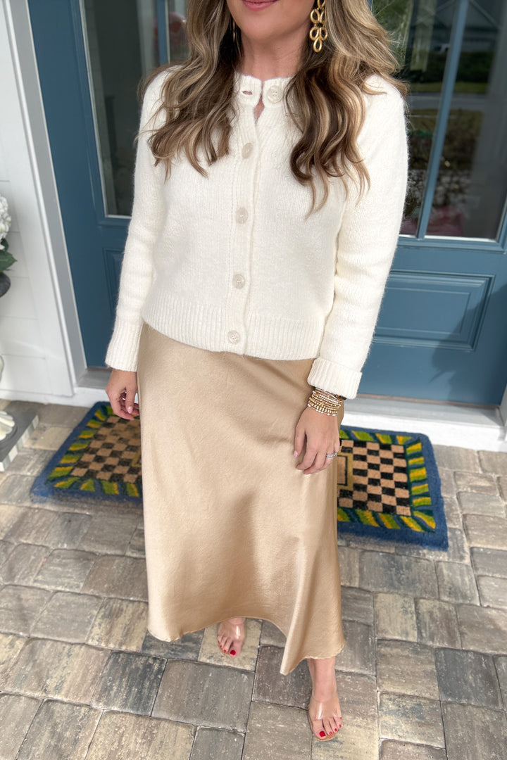 Shine On Gold Midi Skirt