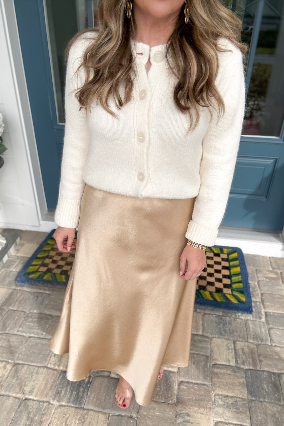 Shine On Gold Midi Skirt