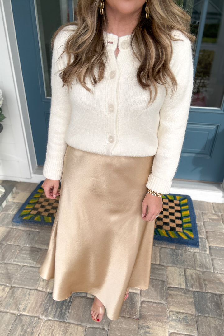 Shine On Gold Midi Skirt