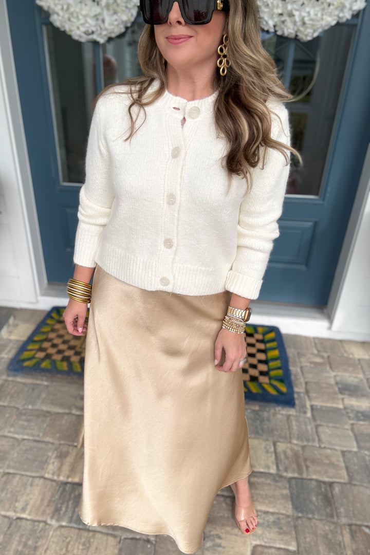 Shine On Gold Midi Skirt