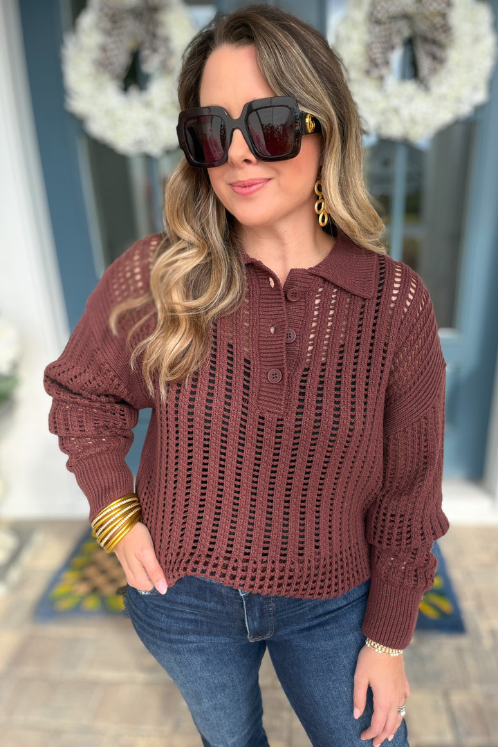 Z Supply: Looking Glass Polo Sweater - Sandalwood