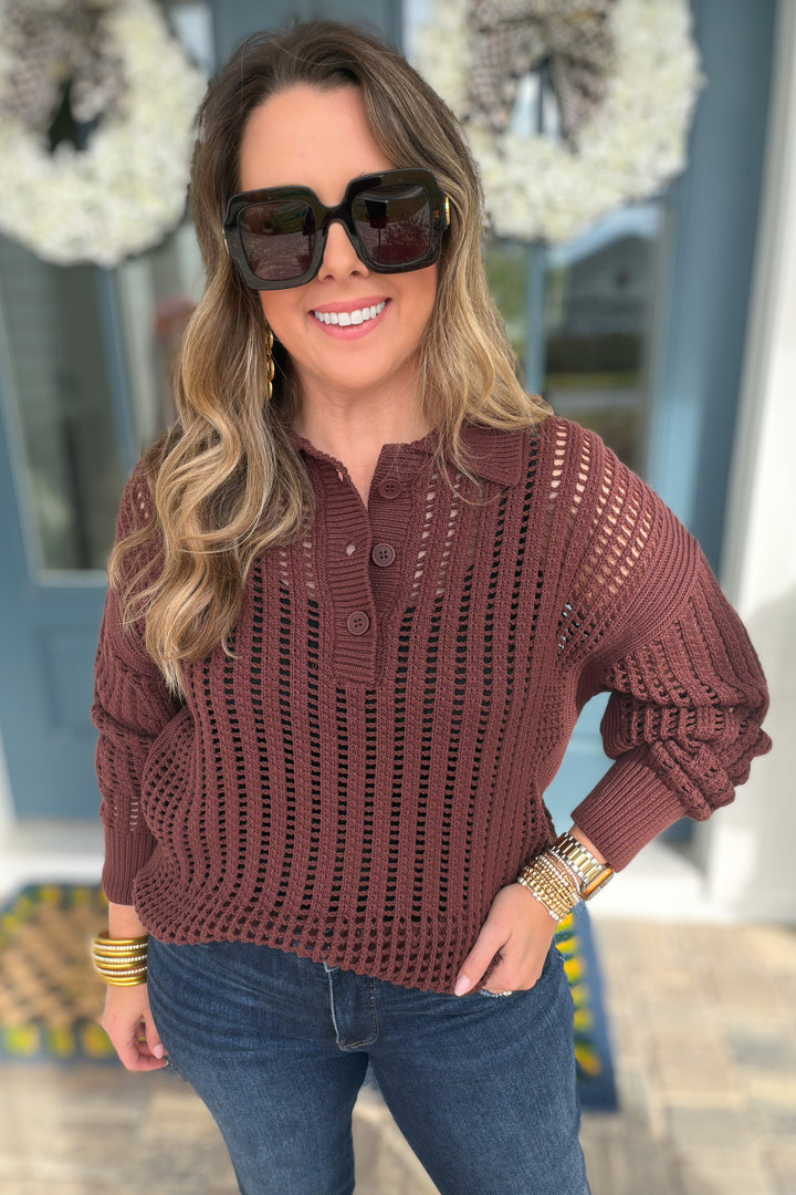 Z Supply: Looking Glass Polo Sweater - Sandalwood