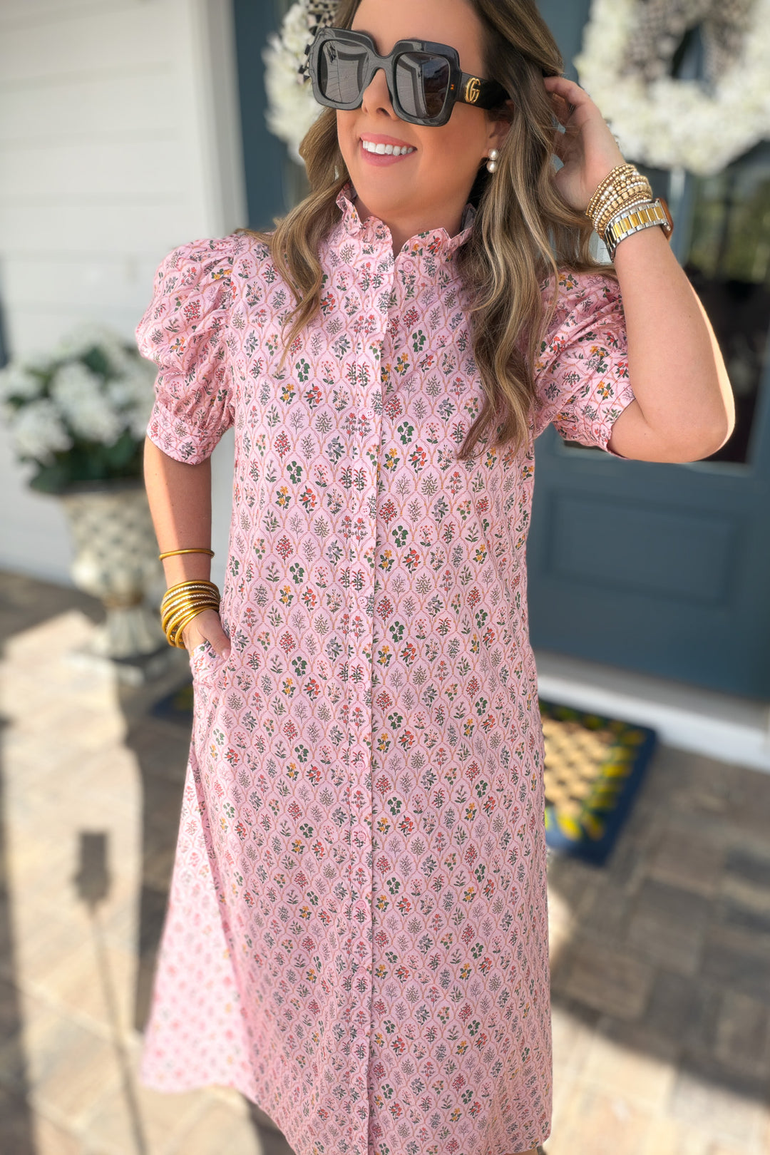 Petal Lane Ruffle Neck Midi Dress - B Social Boutique