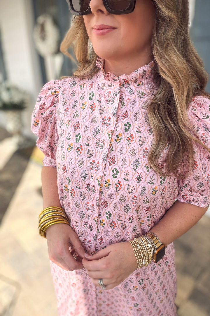 Petal Lane Ruffle Neck Midi Dress - B Social Boutique