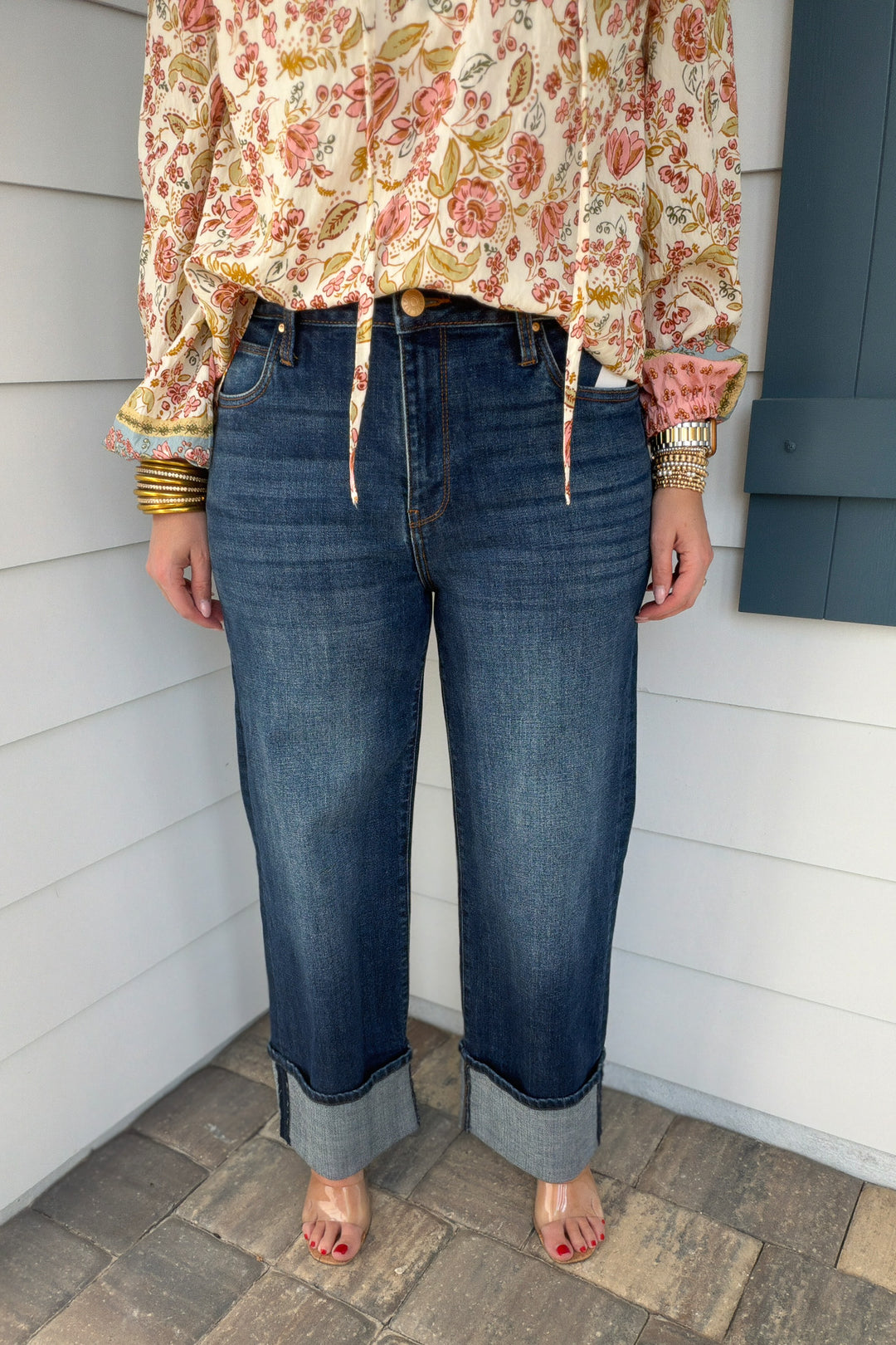 KUT: SIENNA HIGH RISE STRAIGHT LEG-ROLL UP 5"