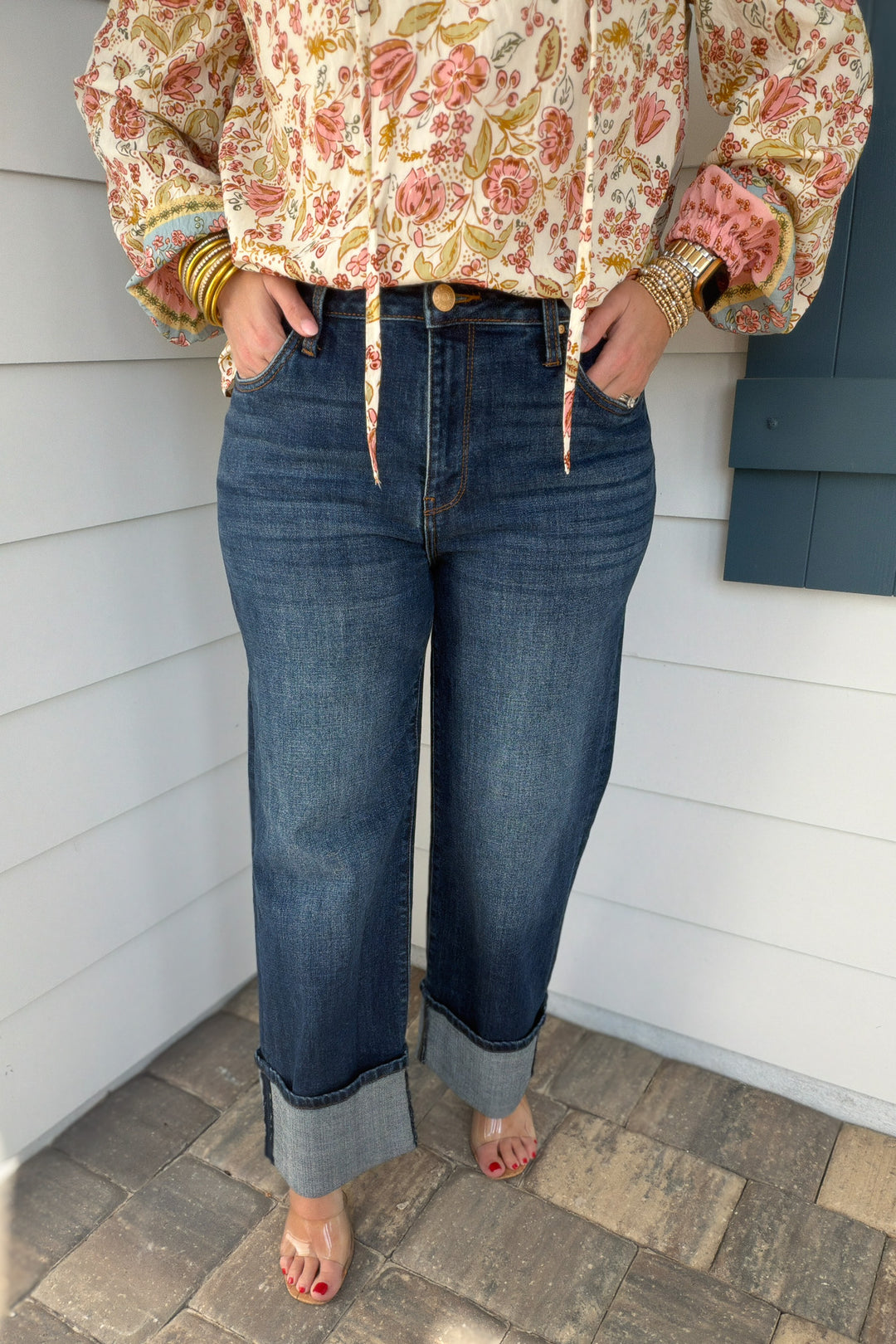 KUT: SIENNA HIGH RISE STRAIGHT LEG-ROLL UP 5"