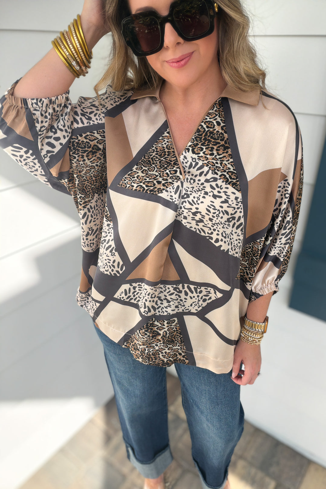 Wild Geometry Statement Blouse