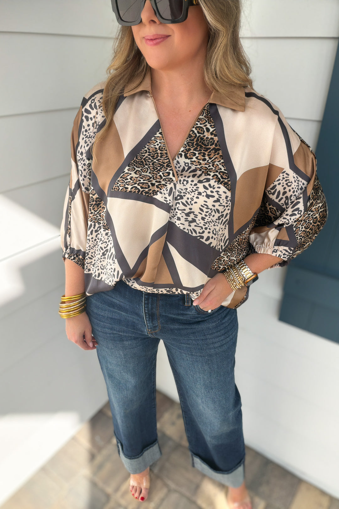 Wild Geometry Statement Blouse