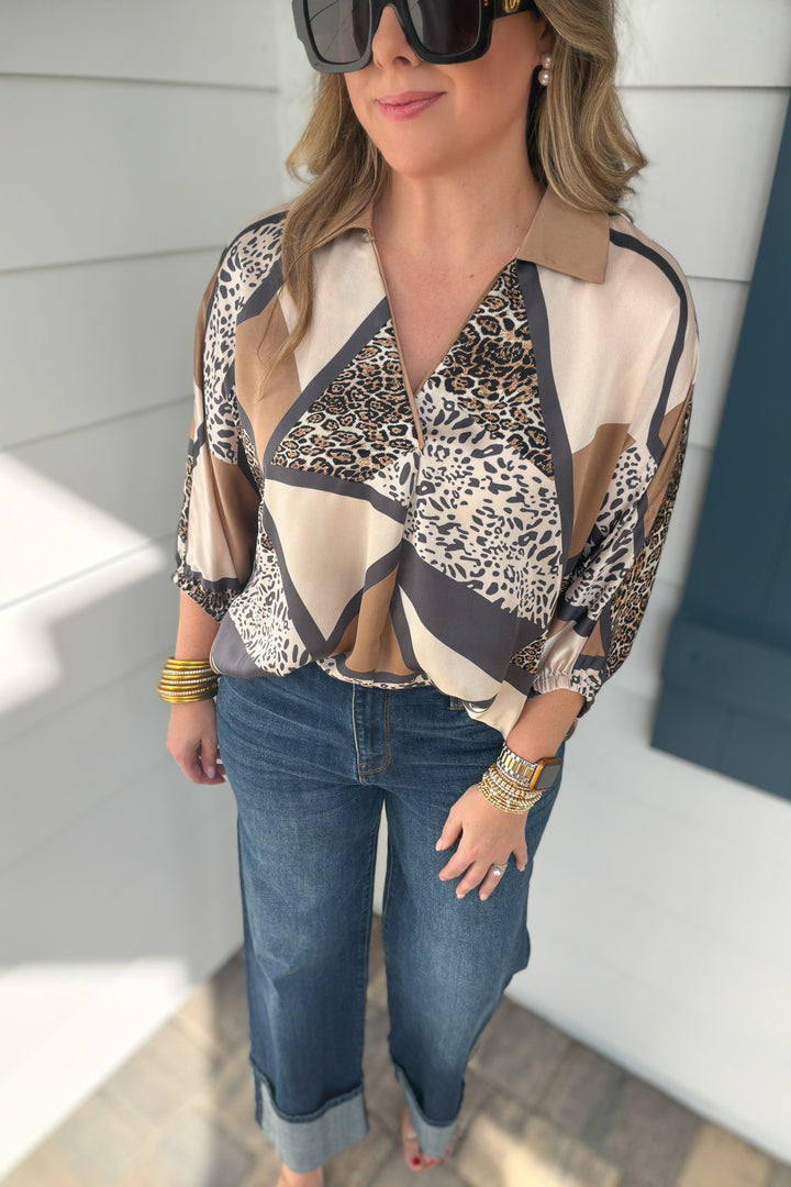 Wild Geometry Statement Blouse