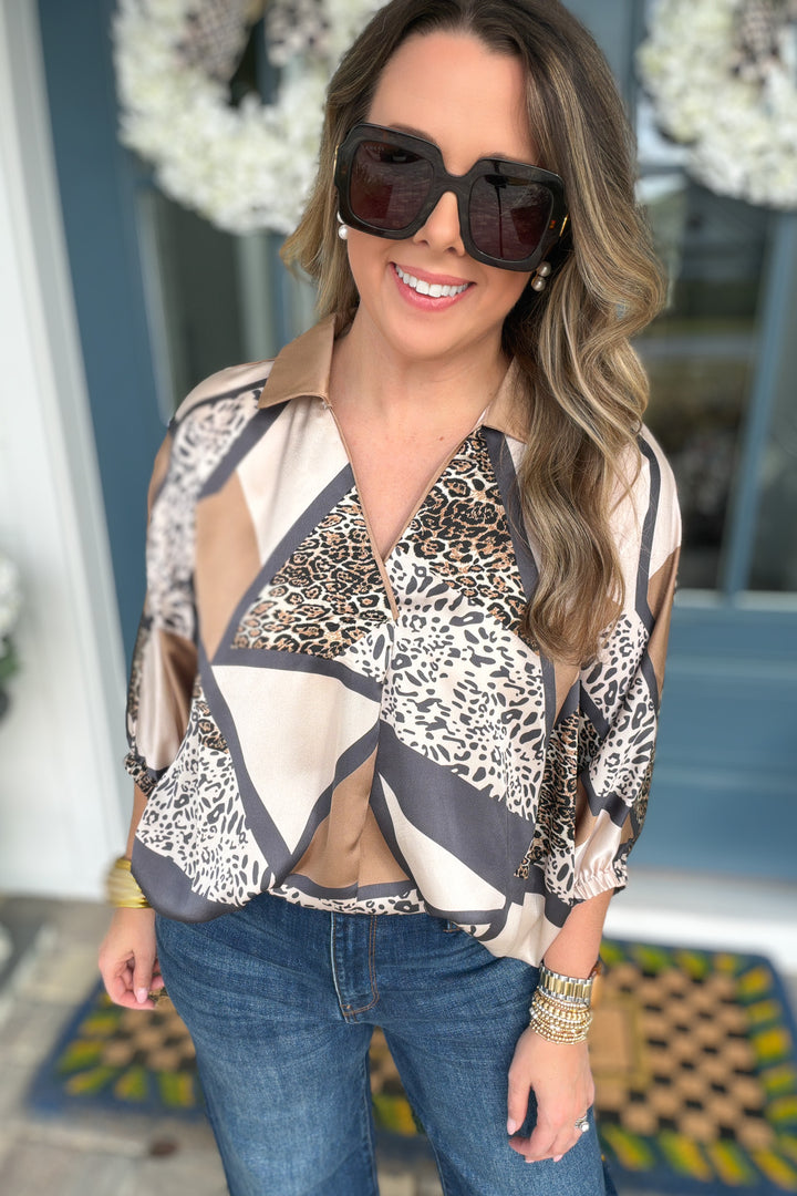 Wild Geometry Statement Blouse