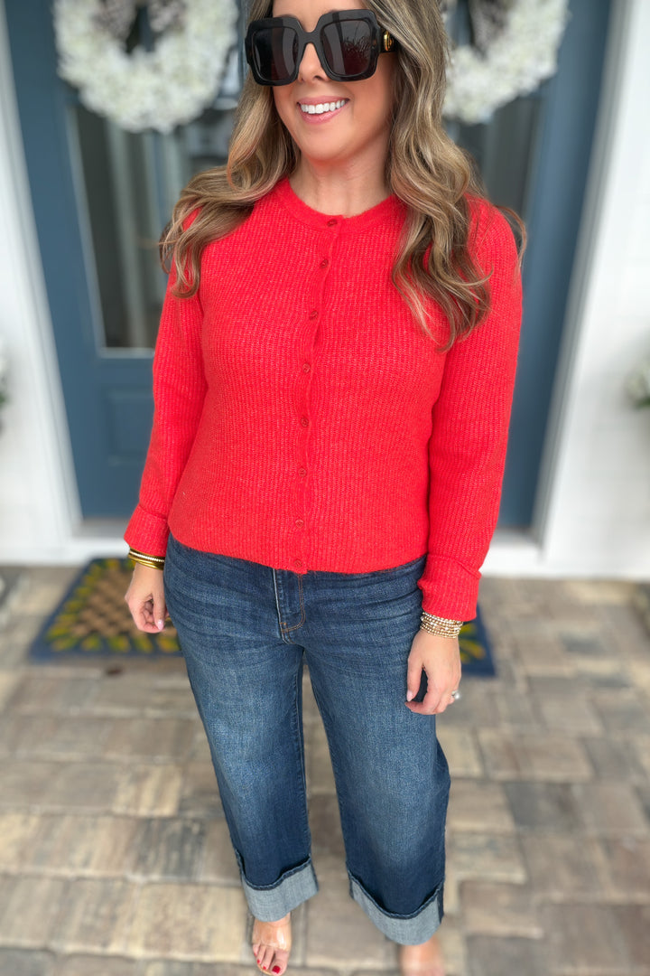 Z Supply: Medina Rib Cardigan - Red Lotus