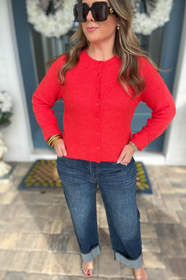 Z Supply: Medina Rib Cardigan - Red Lotus