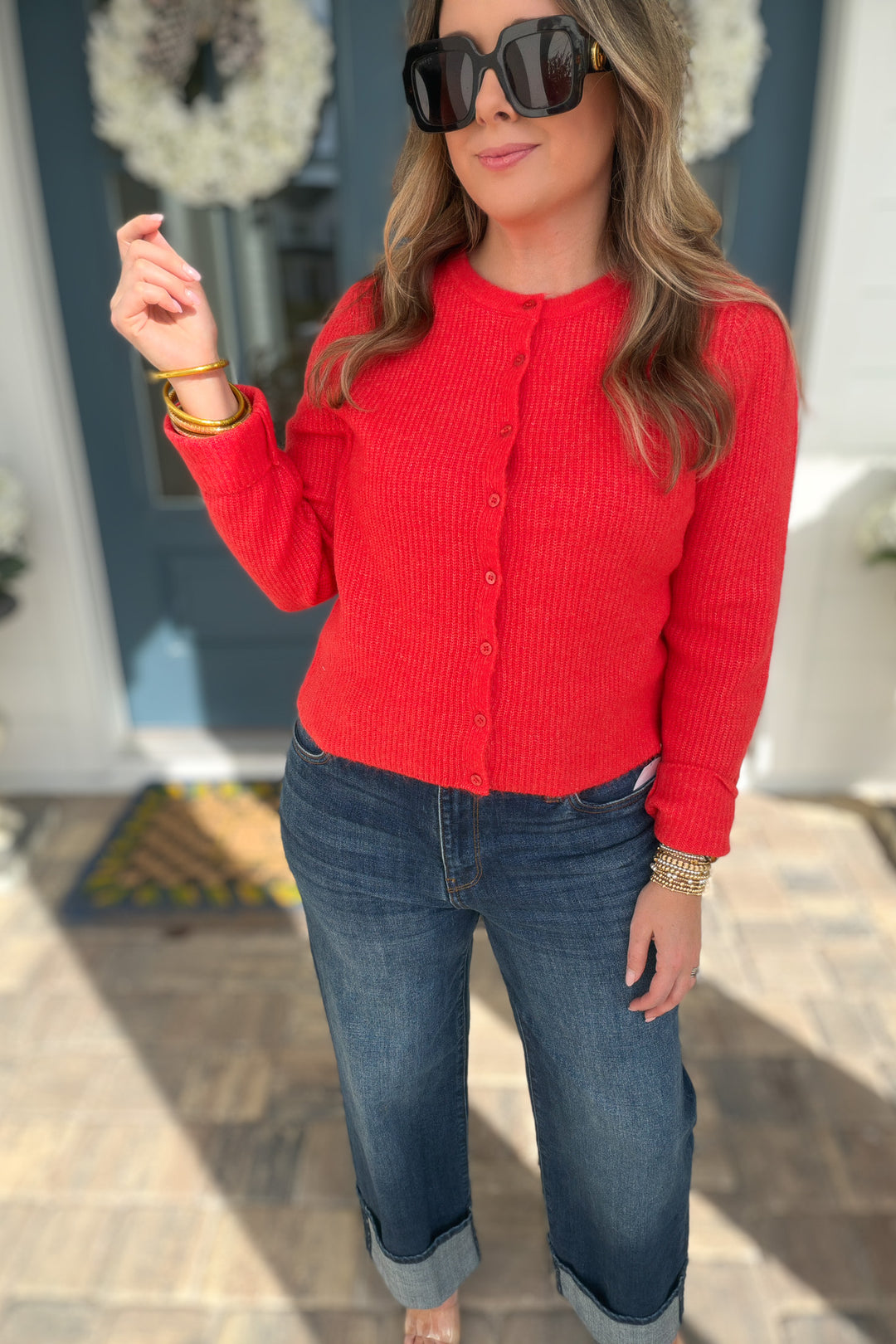 Z Supply: Medina Rib Cardigan - Red Lotus