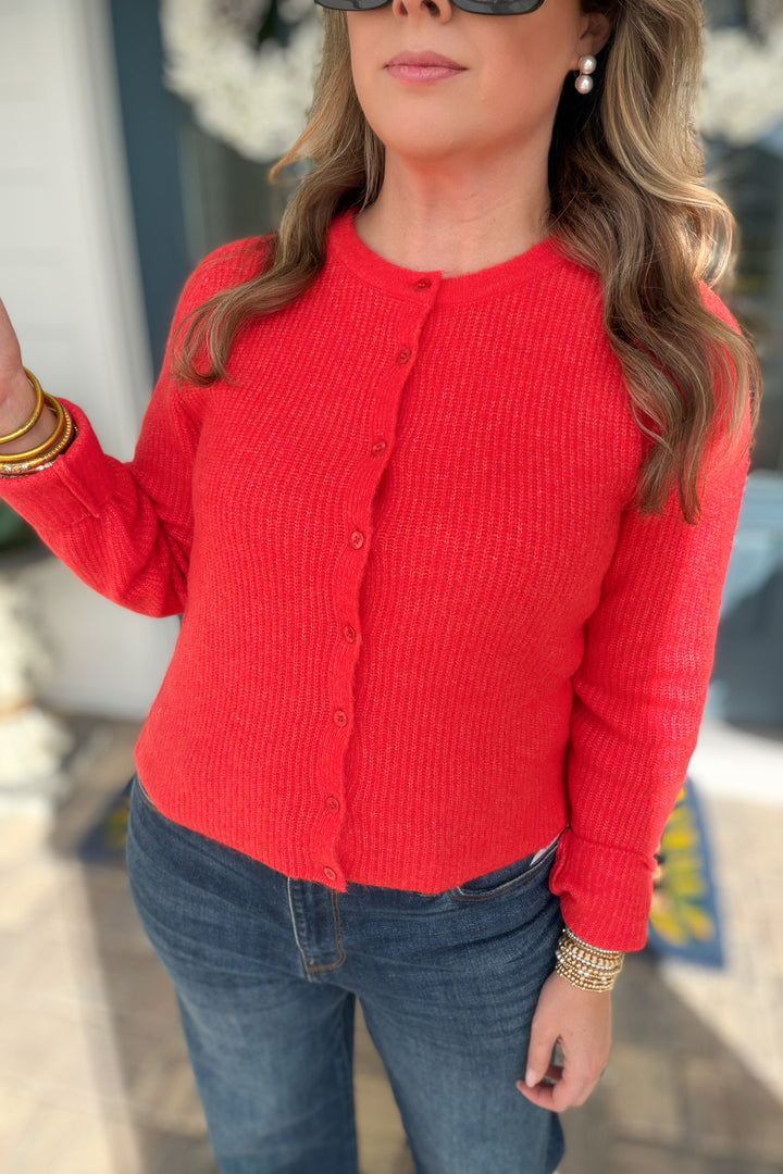 Z Supply: Medina Rib Cardigan - Red Lotus