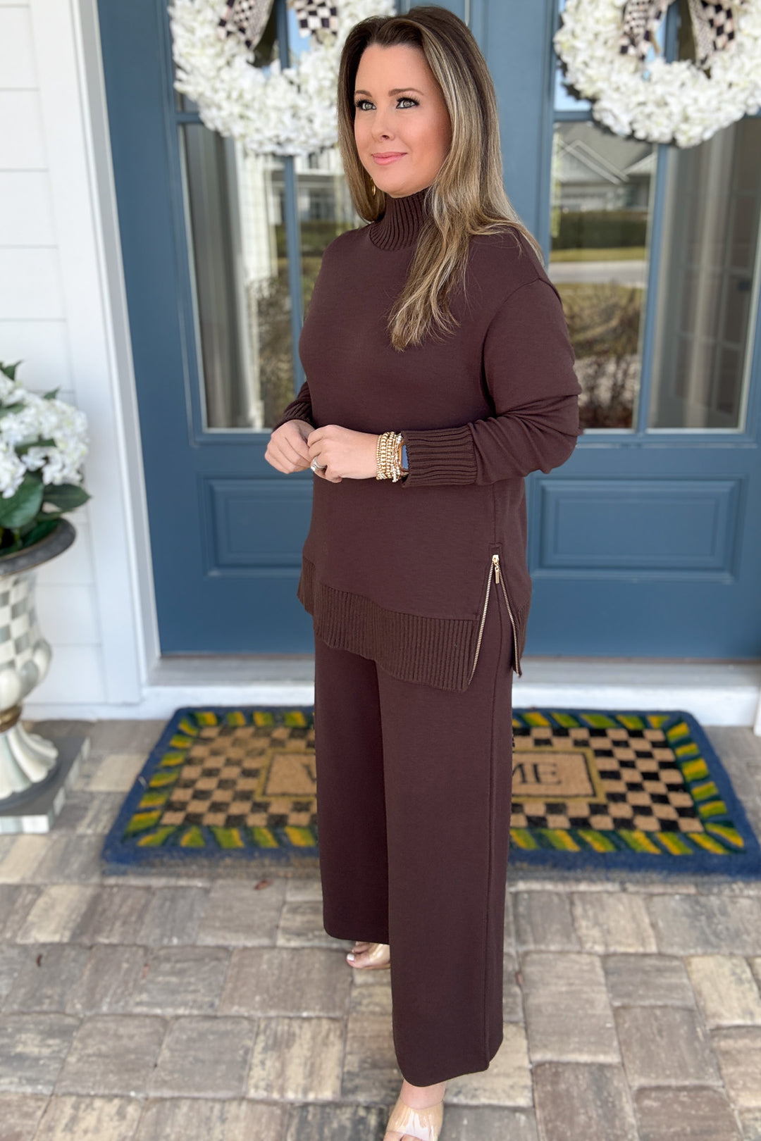 Z Supply: Sable Luxe Mock Neck Top - Cholcolate