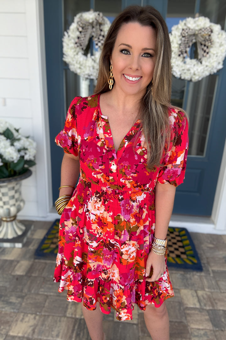 Bloom Tiered Mini Dress - B Social Boutique