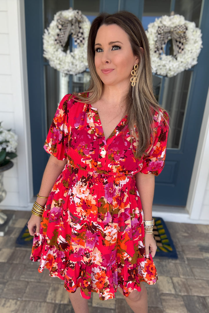 Bloom Tiered Mini Dress - B Social Boutique