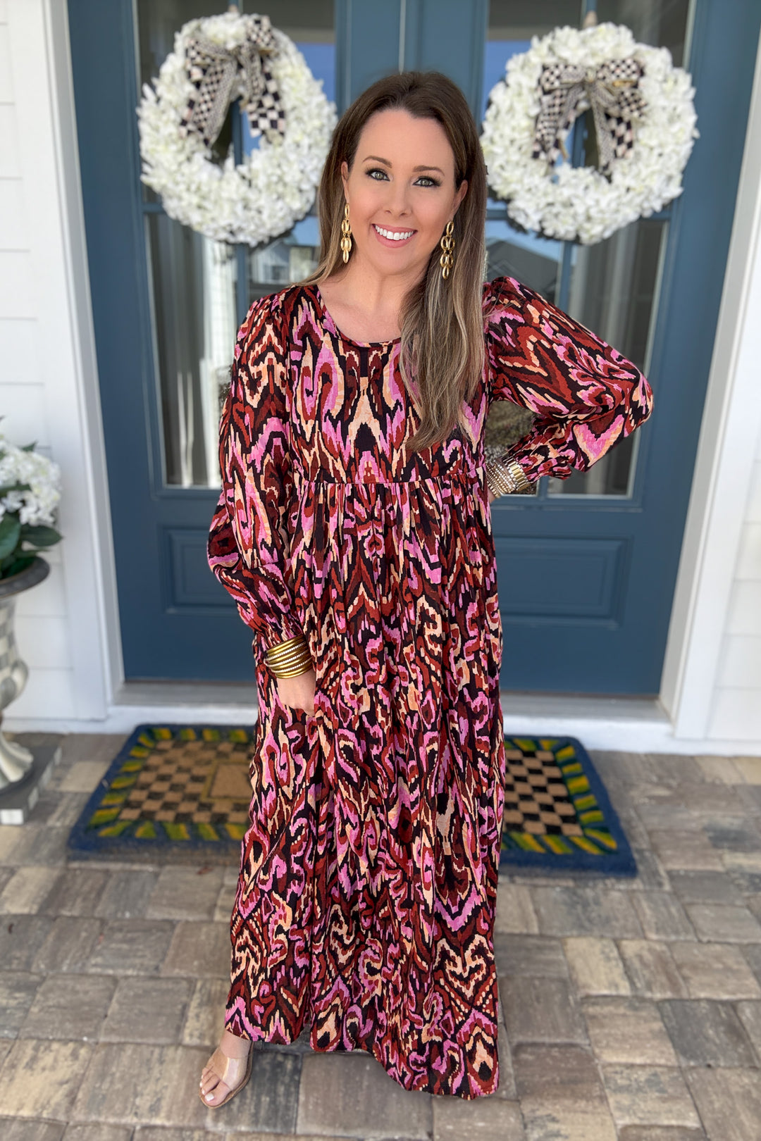 ikat maxi dress