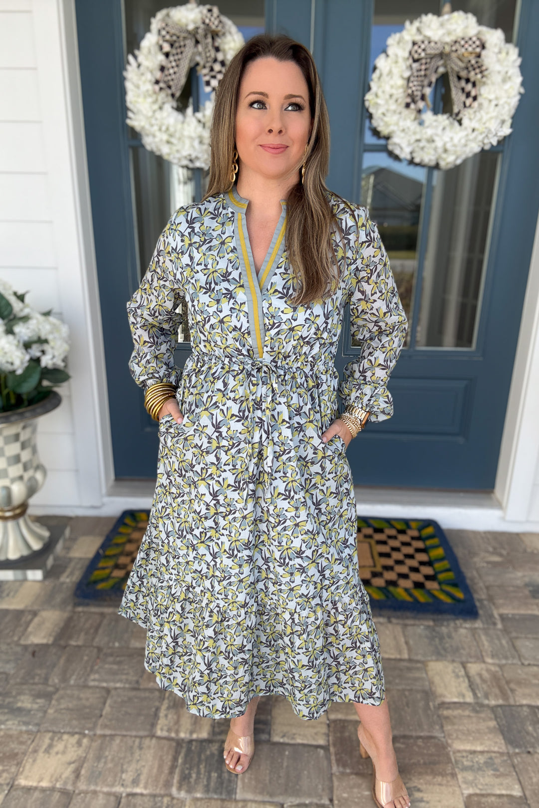 Olive Garden Tie Waist Midi Dress - B Social Boutique