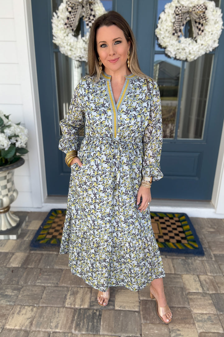 Olive Garden Tie Waist Midi Dress - B Social Boutique