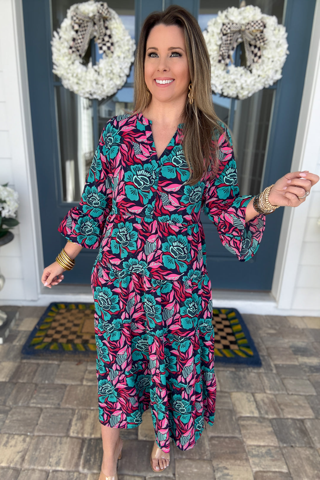 Mary Square: Benette Midi Dress - Lovestruck Teal - B Social Boutique