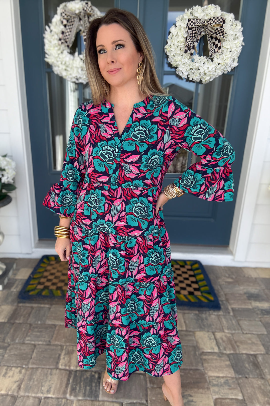 Mary Square: Benette Midi Dress - Lovestruck Teal - B Social Boutique
