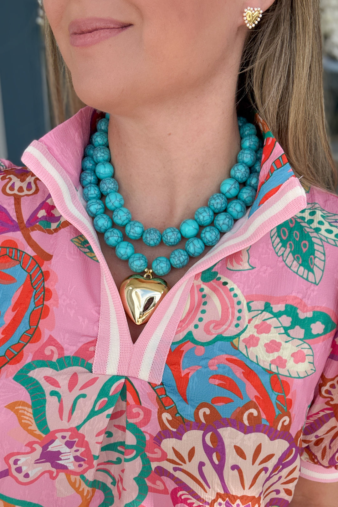 You Have my Heart Turquoise Necklace - B Social Boutique