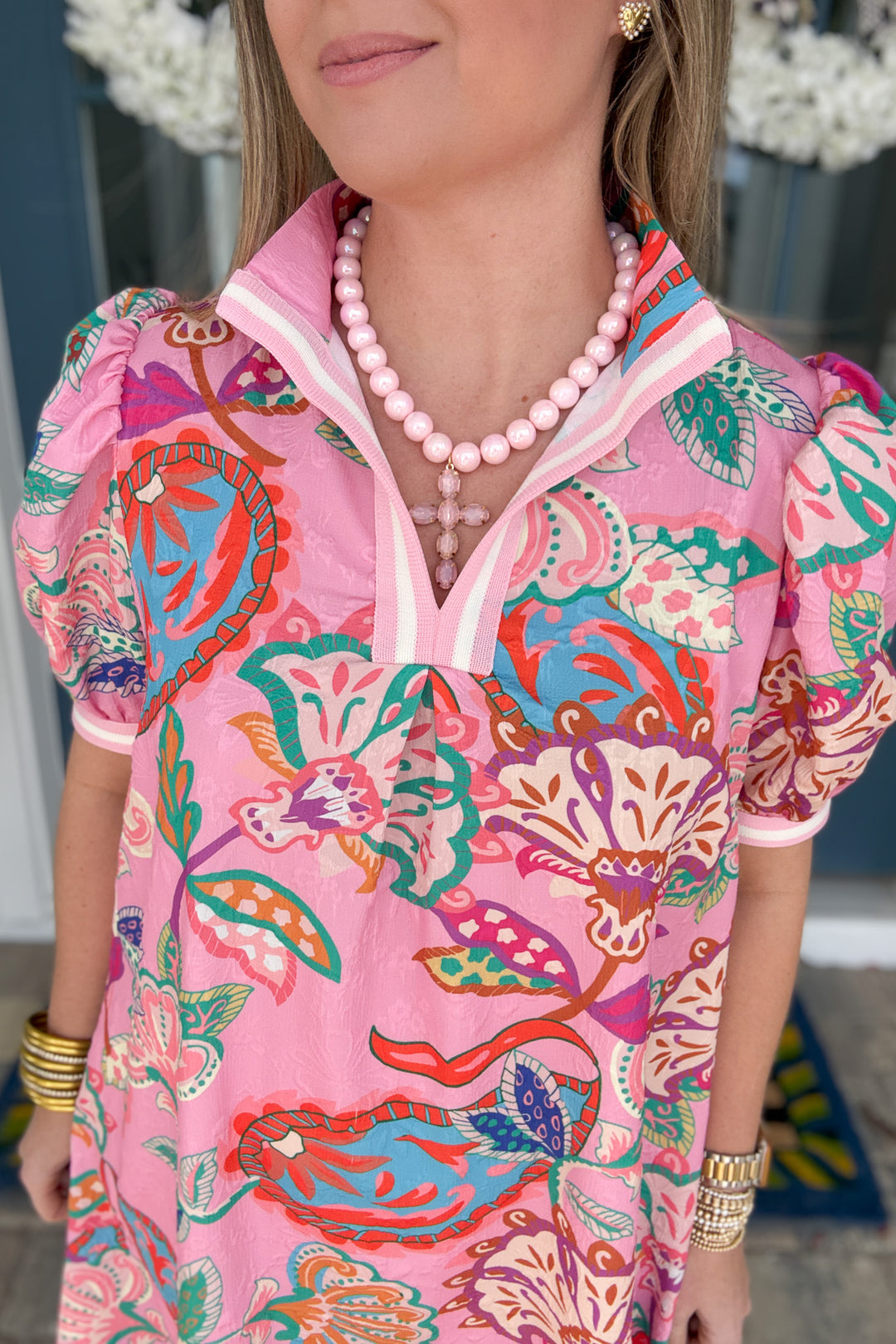 Pink Grace Cross Necklace