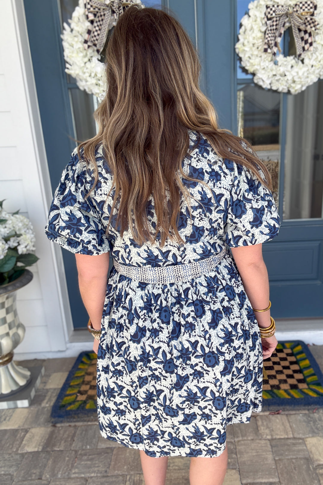THML: I'll Be The One Tie Dress - Blue Multi - B Social Boutique