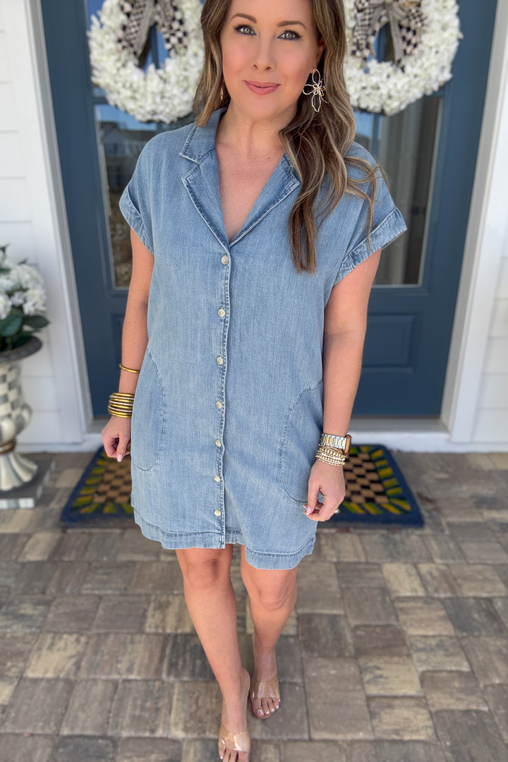 Z-Supply: Spa Denim Mini Dress - Shoreline